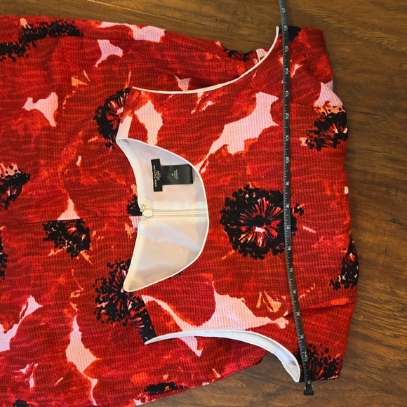 Ann Taylor 4P Red Poppies Print Cotton Midi Dress - Picture 13 of 13
